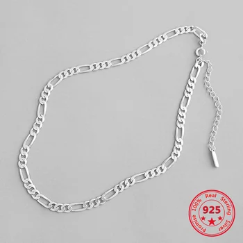 Модные простые цепочки из чистого серебра 925 пробы, колье-чокер, изысканные ювелирные изделия для женщин