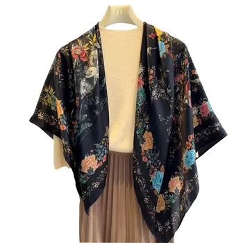 Модный новый шарф из 100% шелка Тутового цвета, Шаль, женские Большие квадратные шарфы для шеи, Бандана, Весенние роскошные шали-Хиджабы
