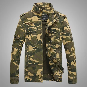 Мужская военная камуфляжная куртка, Весенне-осенняя Повседневная хлопковая армейская форма, пальто с вышивкой, Пилот-бомбардировщик, Летная тактическая одежда