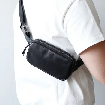 Мужская кожаная сумка-слинг AETOO через плечо, мужская нагрудная сумка в стиле ретро, повседневная сумка на плечо, многоцелевая сумка на каждый день