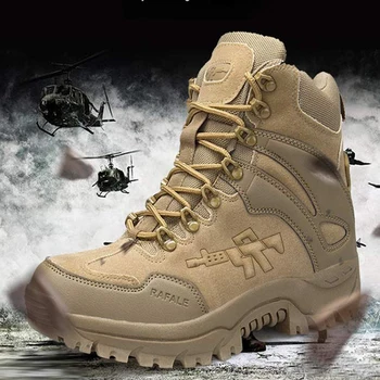 Мужские военные ботинки, боевые мужские ботильоны, Тактические армейские ботинки Большого размера 45 46, мужская обувь, Безопасные мотоциклетные ботинки, качественная обувь