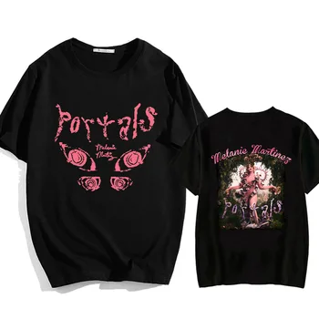Мужские топы Melanie Martinez Portals Tour, летние и весенние футболки с двусторонним принтом, футболки в стиле ретро Аниме, мужская уличная одежда Harajuku