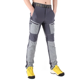 Мужские УФ-стойкие водонепроницаемые дышащие эластичные велосипедные треккинговые брюки, мужские ультратонкие быстросохнущие облегающие альпинистские походные брюки