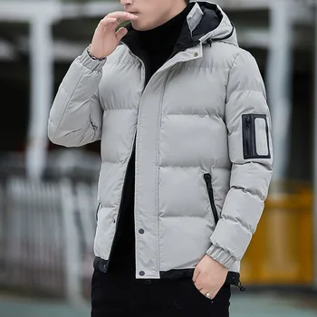 Мужское модное зимнее пальто большого размера, молодежный тренд, утолщенная рабочая одежда с подкладкой, теплая куртка, Осенняя куртка с капюшоном, корейская одежда