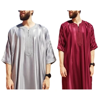 Мужчины, Кафтан мусульман Саудовской Аравии с Длинным рукавом, Исламская этническая одежда, Халат, Арабский Халат, Исламский Халат, Мусульманская этническая одежда, Халат