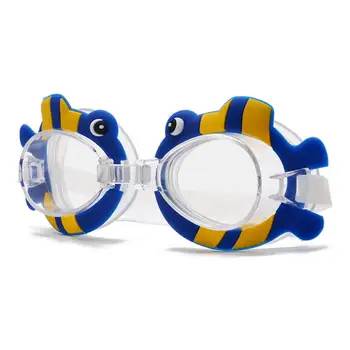 Мультяшные очки для плавания с регулируемым ремешком, зажимом для носа, Прозрачные линзы, одежда для плавания, Силиконовая оправа, Водонепроницаемая детская защита от запотевания