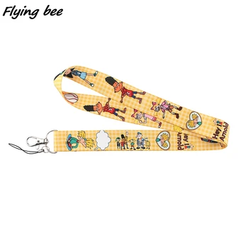Мультяшный персонаж Flyingbee, Привет! Брелок для ключей Amold Anime Lovers, Шейный ремешок для держателя значка USB, Веревка для подвешивания DIY X1160