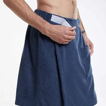 Мягкие мужские халаты, удобная домашняя одежда, однотонный мужской банный халат и ночная рубашка, носимые полотенца для халата и карман