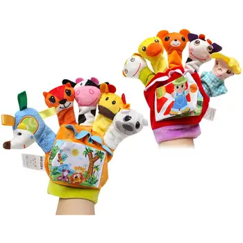 Набор детских перчаточных кукол с мультяшными животными, пальчиковая кукла, ручная кукла для мальчиков и девочек, подарки на День рождения