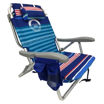 Набор из 2. Экологичный роскошный пляжный стул с рюкзаком. В полоску.Легкая алюминиевая рама, защищенная от ржавчины