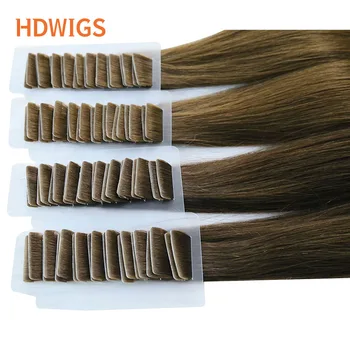 Наращивание Человеческих Волос с Утком кожи HDWIGS Прямые Бразильские Девственные Человеческие Волосы для Женщин Лента для Наращивания Волос Fusion Natural 613