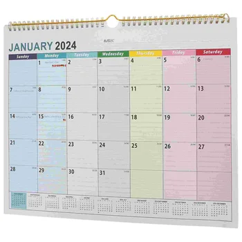 Настенный календарь на 2024 год, Тонкое Планирование домашнего хозяйства, Ежемесячные Бумажные Офисные принадлежности