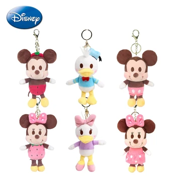 Натуральная плюшевая кукла Disney Donald Duck Daisy, Микки Маус, Минни, модный брелок Kawaii, школьная сумка, подвеска, игрушка для девочки, подарок ребенку