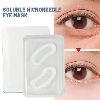Новая маска для глаз с микроиглами, растворимая в гиалуроновой кислоте, Укрепляющая глаза, Черная Коллагеновая Круговая маска, маска и опреснитель O6W7