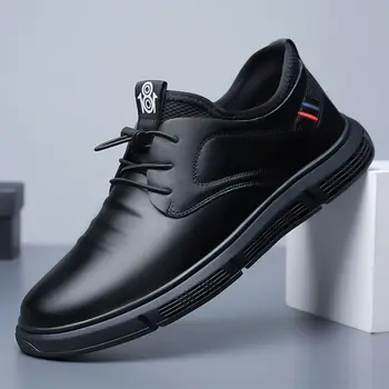 Новая мужская повседневная кожаная обувь в деловом стиле, дышащая обувь на платформе для мужчин, летние лоферы на шнуровке, мужские кроссовки Tenis Masculino