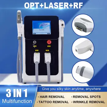 Новейшая многофункциональная машина 3 в 1 OPT + Laser + RF Для удаления татуировок, пятен и морщин, лазерная машина для красоты