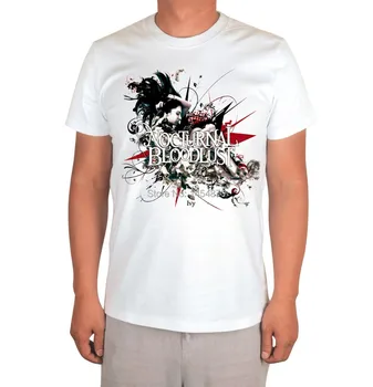 Ночная жажда крови Рок Бренд мужская белая рубашка 3D Высокое качество мма бабочка фитнес хэви-метал 100% Хлопок с коротким рукавом