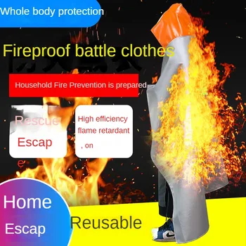 Огнестойкий плащ, домашняя противопожарная изоляция, Одежда для побега, Домашнее противопожарное одеяло, Силиконовый огнестойкий плащ