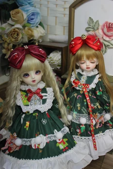 Одежда для куклы BJD подходит для 1-3 1-4 1-6 размеров Модное платье Рождество Новый Год с головным убором аксессуары для куклы
