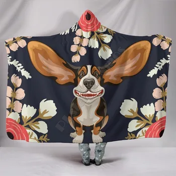 Одеяло с капюшоном с цветочным рисунком, 3D-Принтованное Одеяло с капюшоном Для взрослых, детское Шерп-Флисовое Носимое Одеяло, Постельное белье из микрофибры