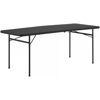 Опоры 6-футового двухстворчатого пластикового складного стола, черная уличная мебель mesa