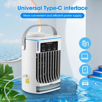 Охладитель воздуха, бытовой распылитель-Увлажнитель, Вентилятор для кондиционирования воздуха с водяным охлаждением, настольный USB-вентилятор для охлаждения кондиционера