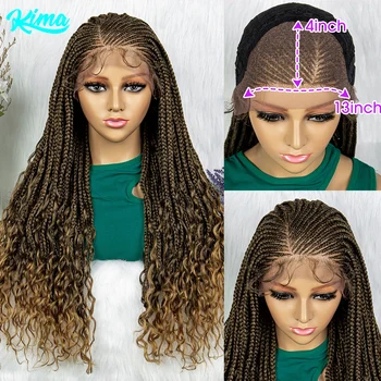 Парики с кружевной оплеткой спереди 13x4 для чернокожих женщин, Синтетические парики с кружевной оплеткой спереди, парики с волнистыми волосами младенца