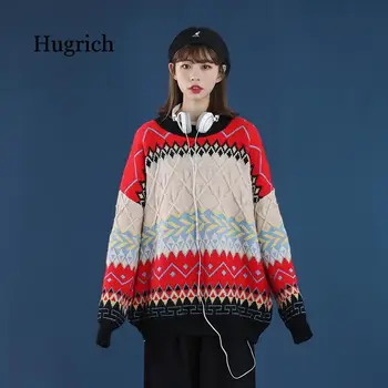 Повседневный свитер для влюбленных с бриллиантовым принтом в корейском нейтральном стиле Осень-зима для девочки