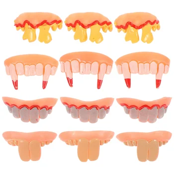 Поддельные зубные протезы Реквизит для вечеринок Ролевые игры Декорации Аксессуары для костюмов Трюк с зубами на Хэллоуин