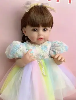 Подлинное Новое Платье Принцессы с длинными волосами, имитация Куклы, игрушка для душа и переодевания, подарок для девочки