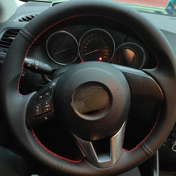 Подходит для Mazda CX-5 2013 2015 Кожаный чехол на руль ручной работы