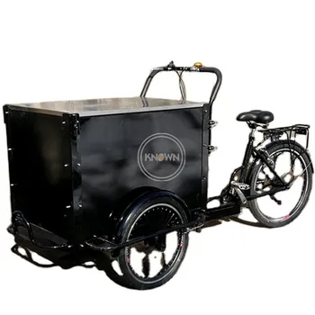 Популярный в Голландии Грузовой велосипед 3 Колеса Электрический Трехколесный Велосипед с Деревянной тележкой из нержавеющей стали для еды