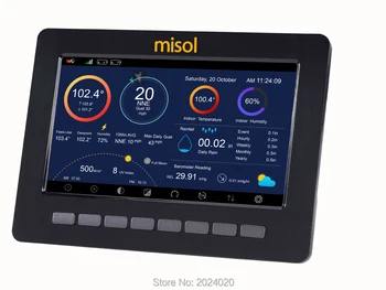 Приемник Misol (дисплей) для беспроводной метеостанции (HP2550) подключается к Wi-Fi, загружает данные в Интернет (wunderground)