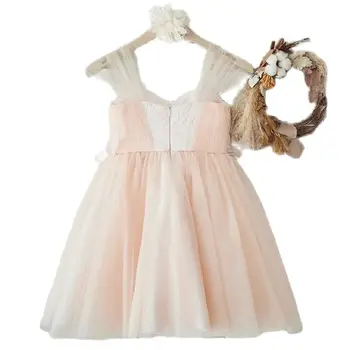 Простое Платье с цветочным узором для девочек, платье Принцессы с цветами, Алина, Платье без рукавов для девочек, Тюлевое Розовое платье для Девочек на День рождения, Платье для Маленьких девочек 2021