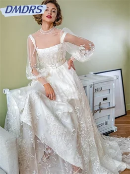 Простые свадебные платья из мерцающего тюля, Элегантное Свадебное платье Русалки, Сексуальное платье с прозрачными бретелями Vestido De Novia