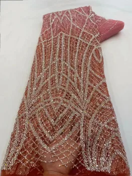 Роскошная Французская вышивка, Кружевная ткань для Жениха 2023, Африканская Нигерия С Блестками, Ткань Для свадебного платья