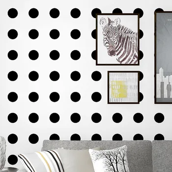 Рулон обоев в скандинавский современный черно-белый горошек, Геометрическая мозаика, Круг, обои для гостиной, салона, спальни