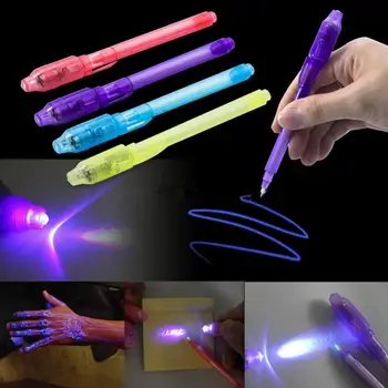 Ручка с ультрафиолетовым излучением, ручка с невидимыми чернилами, встроенный волшебный маркер с ультрафиолетовым излучением, подарочные школьные принадлежности для студентов