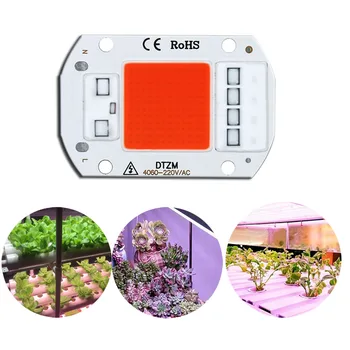 Светодиодная лампа COB AC110V/AC220V 5 Вт 10 Вт 20 Вт 30 Вт 50 Вт Полный спектр 380-840 Нм для выращивания растений, Светильник для овощей и цветов, заполняющий светильник