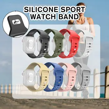 Силиконовый Ремешок для Apple Watch Ultra Band 44 мм 49 мм 38 мм 42 мм Спортивный Браслет для умных часов Correa Iwatch Series 7 6 5 Se 8 N4C9