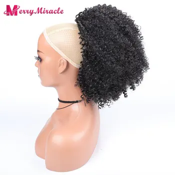 Синтетический Длинный афро-кудрявый конский хвост Натурального цвета, синтетический шнурок для наращивания волос в виде конского хвоста для женщин Естественного вида