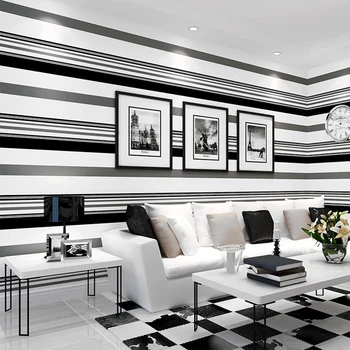 Современные черно-белые обои в вертикальную полоску Серого цвета для стен, 3D обои в полоску, Фон для телевизора, Декор для гостиной, спальни