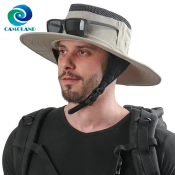 Солнцезащитная шляпа CAMOLAND для мужчин и женщин, повседневная солнцезащитная шляпа в оправе для очков, Водонепроницаемая, устойчивая к ультрафиолетовому излучению, Ковбойская шляпа Рыбака