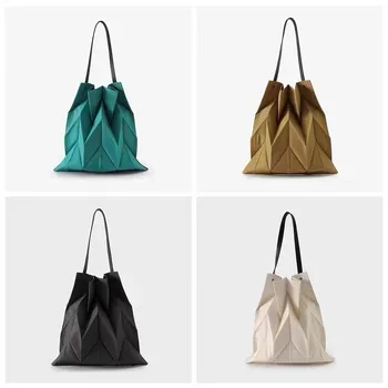 Стильная холщовая сумка через плечо с плиссированным дизайном для женщин, сумки элитного бренда