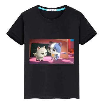 Супер котята, детская одежда, футболка из 100% хлопка, короткие топы с принтом, y2k, цельная летняя одежда для мальчиков и девочек, повседневные футболки с героями мультфильмов и аниме