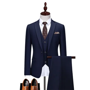 Сшитое на заказ Свадебное платье Жениха, Блейзер, Брюки, деловые классические брюки высокого класса ZHA04-72599