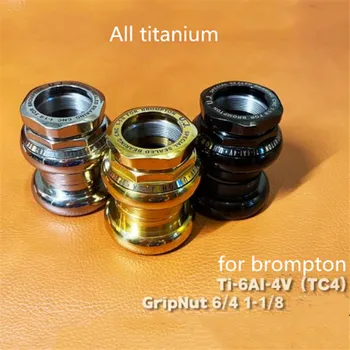 Титановая гарнитура Union Jack для brompton all titanium headset 1-1/8 34 мм GripNut 6/4