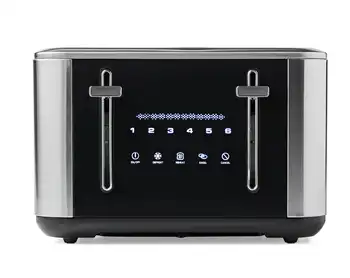 Тостер на 4 ломтика с сенсорным экраном, нержавеющая сталь, черный, с отверстием шириной 1,5 дюйма, устройства для выпечки можно использовать независимо друг от друга