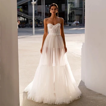 Тюлевые свадебные платья Furtanseo Illusion 2023, Новые Свадебные платья Трапециевидной формы Vestido De Noiva на заказ