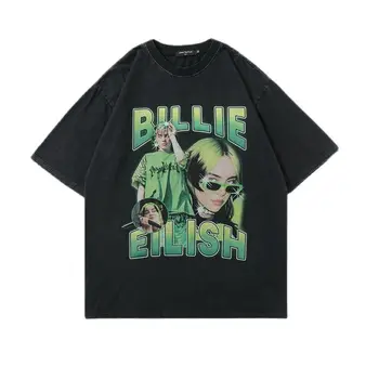 Уличная ретро-фигурка Билли в стиле хип-хоп, рэп-певица, мужская и женская уличная футболка с 100% принтом и коротким рукавом